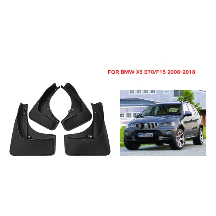 For BMW X5 E70 F15 Normal Edition 2008-2018 4pcs/Set Car Auto Soft Plastic Splash Flaps Fender Guard with Pedal, For BMW X5 E70 F15 2008-2018