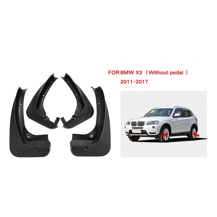 For BMW X3 F25 2011-2017 4pcs/Set Car Auto Soft Plastic Splash Flaps Fender Guard, For BMW X3 F25 2011-2017