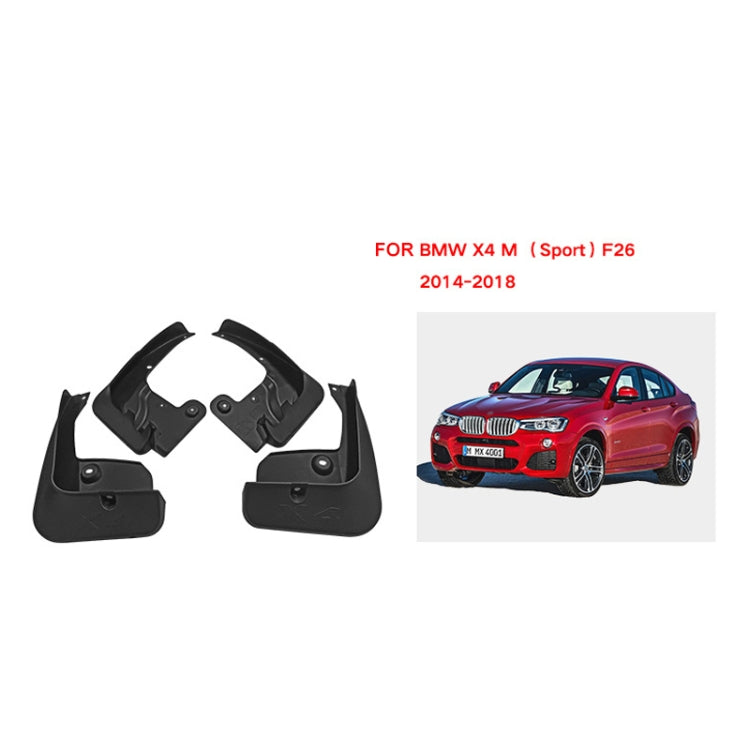 For BMW X4 M Sports F26 2014-2018 4pcs/Set Car Auto Soft Plastic Splash Flaps Fender Guard, For BMW X4 M Sports F26 2014-2018