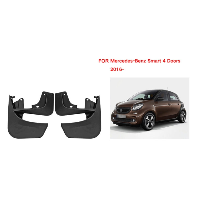 For Mercedes-Benz Smart 4-door 2016-2021 4pcs/Set Car Auto Soft Plastic Splash Flaps Fender Guard, For Mercedes-Benz Smart 4-door 2016-2021