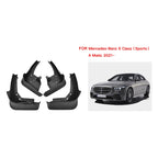 For Mercedes-Benz S-class Sport 2022 4pcs/Set Car Auto Soft Plastic Splash Flaps Fender Guard, For Mercedes-Benz S-class Sport 2022