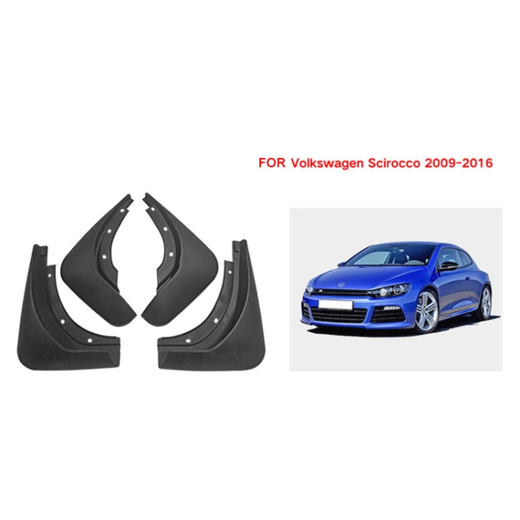 For Volkswagen Scirocco 2009-2016 4pcs/Set Car Auto Soft Plastic Splash Flaps Fender Guard, For Volkswagen Scirocco 2009-2016