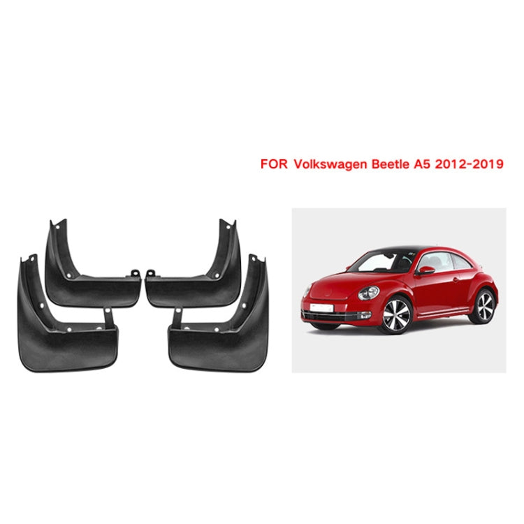 For Volkswagen Beetle 2012-2019 4pcs/Set Car Auto Soft Plastic Splash Flaps Fender Guard, For Volkswagen Beetle 2012-2019