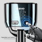 Ozio CL48TC 66W PD 20W + USB Dual Port Multi-function Car Charger with Dual Cigarette Lighters, CL48TC