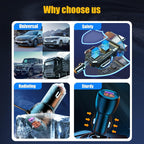 HX06 151W Type-C + USB Dual Port Car Charger with 3 in 1 Spring Data Cable, HX06