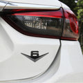 Car Number 6 Personalized Aluminum Alloy Decorative Stickers, Size:10x4x0.4cm