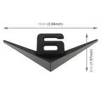 Car Number 6 Personalized Aluminum Alloy Decorative Stickers, Size:10x4x0.4cm