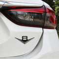 Car Number 8 Personalized Aluminum Alloy Decorative Stickers, Size:10x4x0.4cm