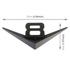Car Number 8 Personalized Aluminum Alloy Decorative Stickers, Size:10x4x0.4cm
