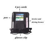 Multifunctional Car Litchi Pattern Glasses Holder Sun Visor Bill Holder, Glasses Holder
