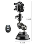Car Universal Overhead Camera Suction Cup Phone Holder, Short Style with Bluetooth Remote Control, with Bluetooth Remote Control