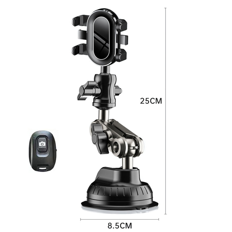Car Universal Overhead Camera Suction Cup Phone Holder, Short Style with Bluetooth Remote Control, with Bluetooth Remote Control