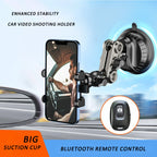 Car Universal Overhead Camera Suction Cup Phone Holder, Short Style with Bluetooth Remote Control, with Bluetooth Remote Control