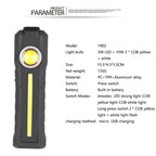 1902A Folding Magnet Car Inspection Light Work Maintenance Lamp Emergency COB LED USB Charging Lamp, 1902A