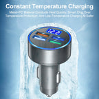 3.1A 4 in 1 Digital Display Car Charger with Voltmeter, SKU-03-4