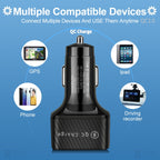 BK-360 6 in 1 QC3.0+3.1A USB luminescent Car Charger, BK-360