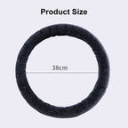 D Style Car Universal Self Heating Plush Warm Anti-skid Steering Wheel Cover, Diameter: 38cm, D Style