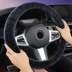 Round Style Car Universal Self Heating Plush Warm Anti-skid Steering Wheel Cover, Diameter: 38cm, Round Style