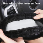 Round Style Car Universal Self Heating Plush Warm Anti-skid Steering Wheel Cover, Diameter: 38cm, Round Style