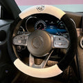 Round Style Car Universal Camellia Pattern Plush Warm Anti-skid Steering Wheel Cover, Diameter: 38cm, Round Style