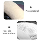 Round Style Car Universal Camellia Pattern Plush Warm Anti-skid Steering Wheel Cover, Diameter: 38cm, Round Style