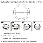 Round Style Car Universal Cartoon Pattern Plush Warm Anti-skid Steering Wheel Cover, Diameter: 38cm, Round Style