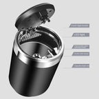 BY-1091 Car Press Style Metal Liner Ashtray with LED Light