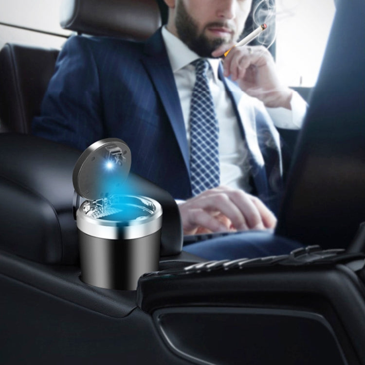 BY-1091 Car Press Style Metal Liner Ashtray with LED Light