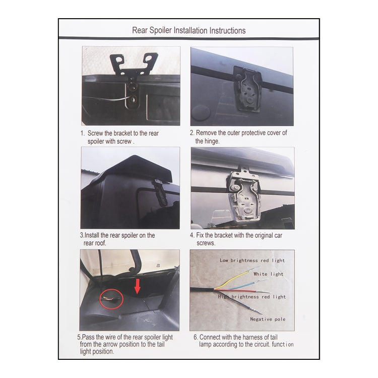 Car Modified Segmented Rear Wing Spoiler with Light for Jeep Wrangler JL 2018+, EU Version, For Jeep Wrangler JL 2018+
