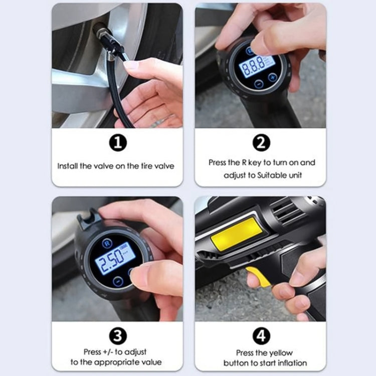 Car Portable Mini Wireless Digital Display Tire Inflator Pump, Wireless Digital Display