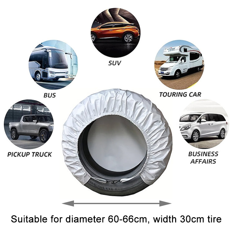 4pcs / Set Car Tire 420D Oxford Cloth Protective Cover, Diameter: 60-66cm, Width: 30cm, 60-66cm