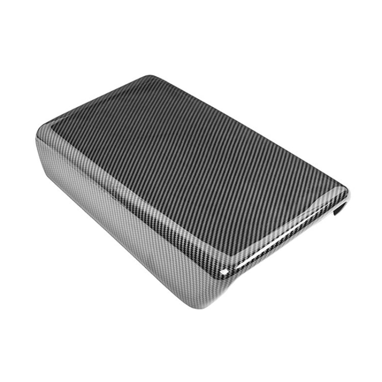 For Tesla Model 3 / Y Car Center Console Armrest Box Carbon Fiber Pattern Protective Cover, Armrest Box Protective Cover