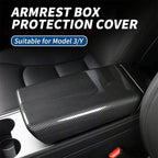 For Tesla Model 3 / Y Car Center Console Armrest Box Carbon Fiber Pattern Protective Cover, Armrest Box Protective Cover