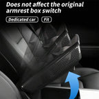 For Tesla Model 3 / Y Car Center Console Armrest Box Carbon Fiber Pattern Protective Cover, Armrest Box Protective Cover