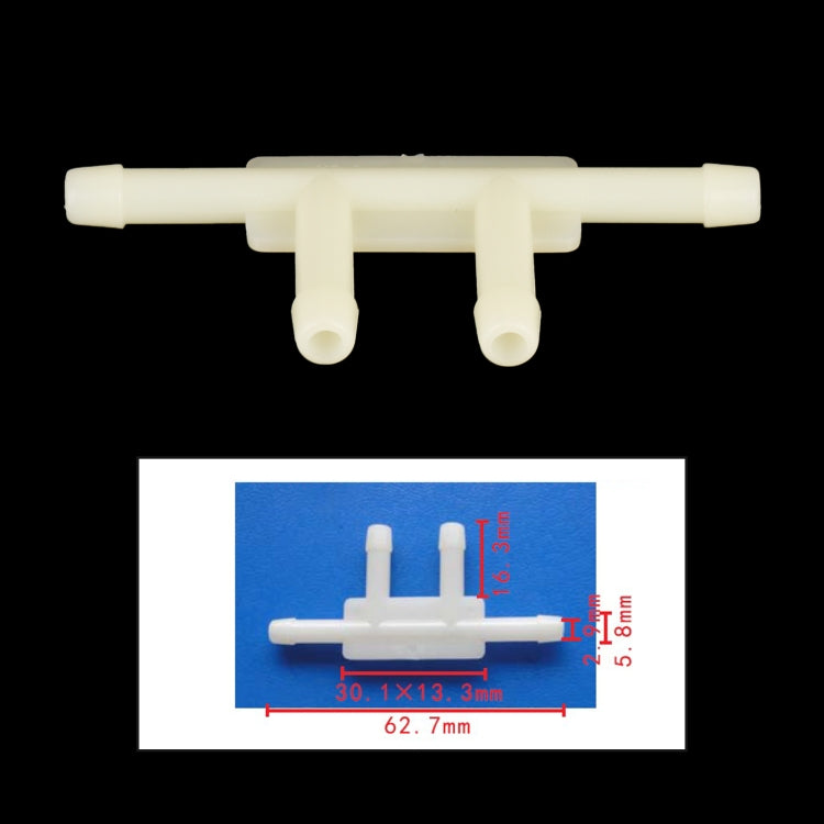 10pcs/Bag Car Dual T Type Wiper Spray Nozzle Water Pipe Connection Tube, C422