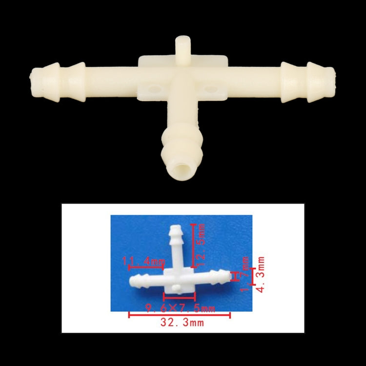 10pcs/Bag Car T Type Wiper Spray Nozzle Water Pipe Connection Tube, C443
