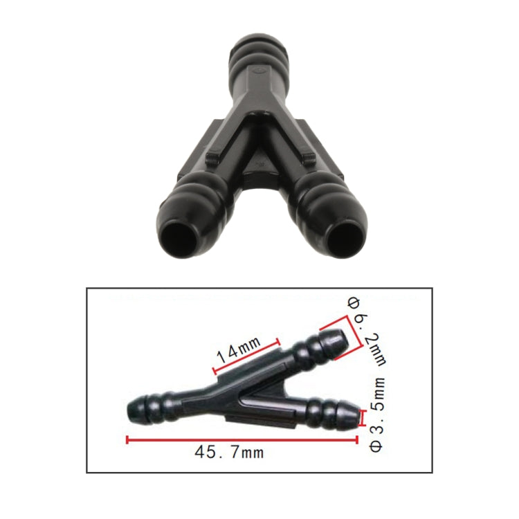 10pcs/Bag Car Y Type Wiper Spray Nozzle Water Pipe Connection Tube, C445