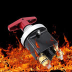 300A High Current Silver-plated Copper 12V-36V Battery Cut Off Switch with Red Handle Isolator & Lock-Out Plate, CP-5318