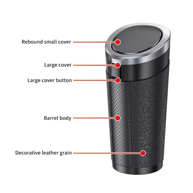 SHUNWEI SD-1612 Car Trash Can Portable Soft Cup-Shaped Waste Bin for Vehicles, SD-1612 (Black), SD-1612 (Silver)