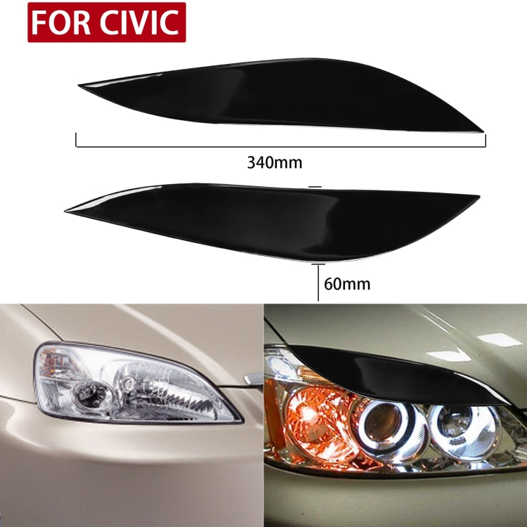 Pair Car Lamp Eyebrow Soft Decorative Sticker for Honda Civic 2001-2003, For Honda Civic 2001-2003