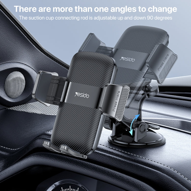 Yesido C175 Mini Suction Cup Type Mechanical Phone Clip Car Holder, C175