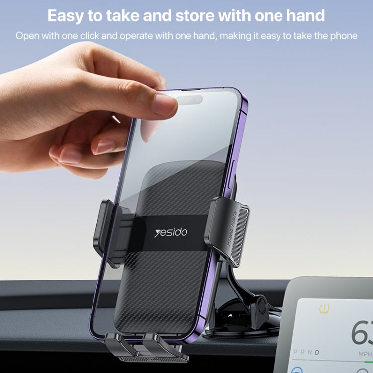 Yesido C175 Mini Suction Cup Type Mechanical Phone Clip Car Holder, C175