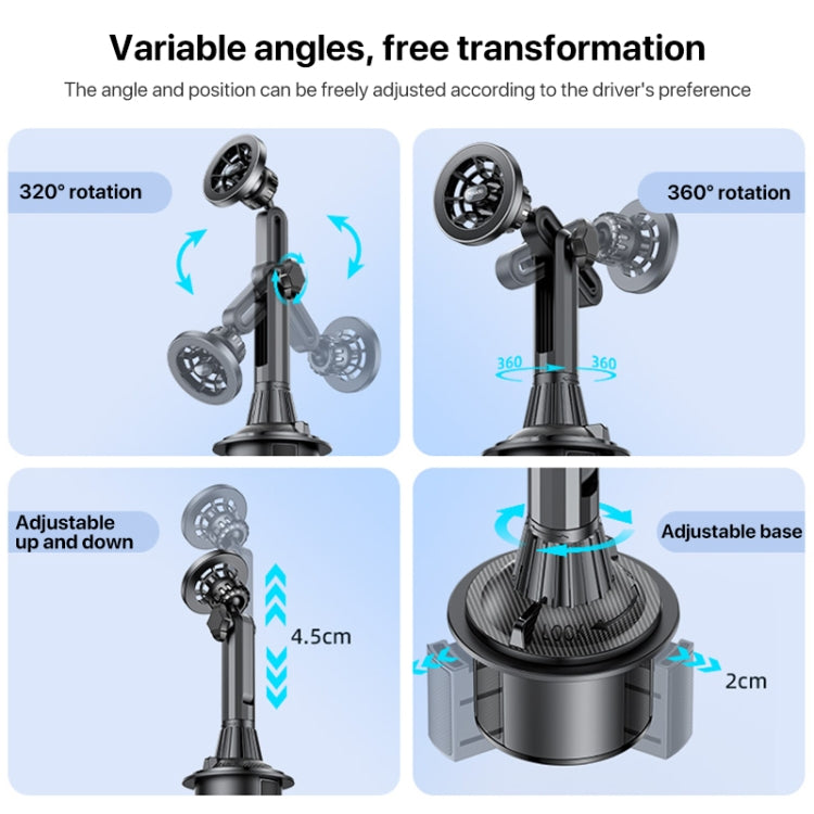 Yesido C200 Magsafe Magnetic Adjustable Car Cup Holder Using Phone Bracket, C200