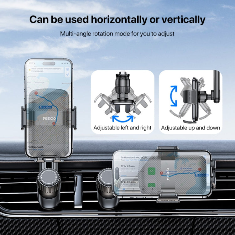 Yesido C242 Adjustable Car Air Vent Mechanical Phone Clip Holder, C242