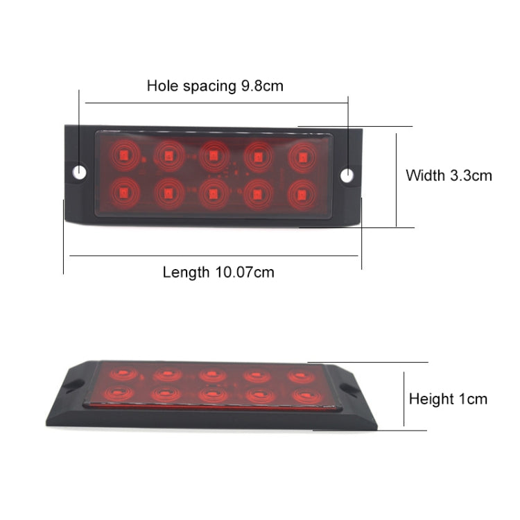 2pcs Car / Truck 10LEDs Side Marker Indicator Lights Bulb Lamp, MK-017 (White), MK-017(Orange), MK-017 (Red)