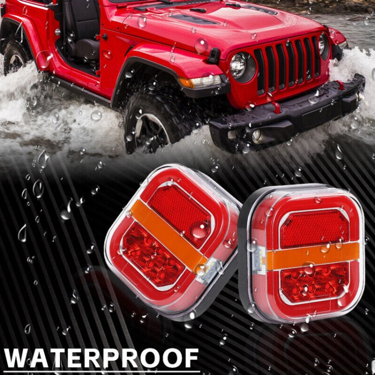 2pcs 12-24V 28LEDs Square Trailer Taillight, 12-24V