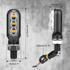 2pcs 12V 3LEDs Motorcycle Mini Water Turn Signal Light, 3LEDs (Yellow), 3LEDs (Black), 3LEDs (Transparent)