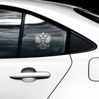 10pcs PITREW Coat of Arms of Russia Emblem Nickel Metal Car Stickers Decals, Russia Emblem Silver