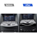 For Nissan 370Z Z34 2009- 2 in 1 Car Multimedia Navigation Button Frame Decorative Sticker, Left and Right Drive Universal, Multimedia Navigation Button Frame