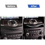 For Nissan 370Z Z34 2009- Car Multimedia Navigation Button Decorative Sticker, Left and Right Drive Universal, Multimedia Navigation Button